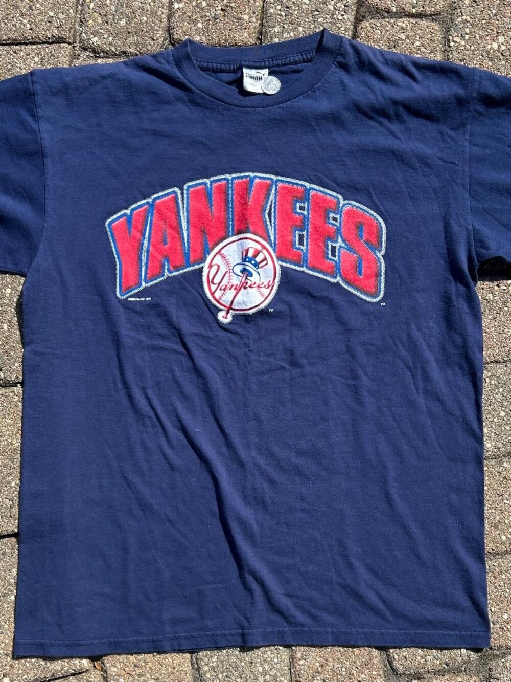 Vtg Y2K Puma NY Yankees MLB Baseball Subway Series T Shirt Sz L Heavy